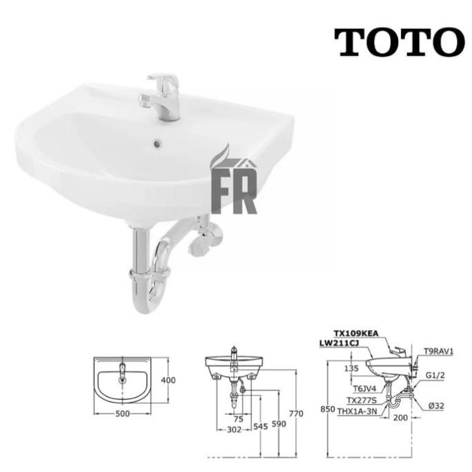 Wastafel Toto Gantung Lw 211 Cj