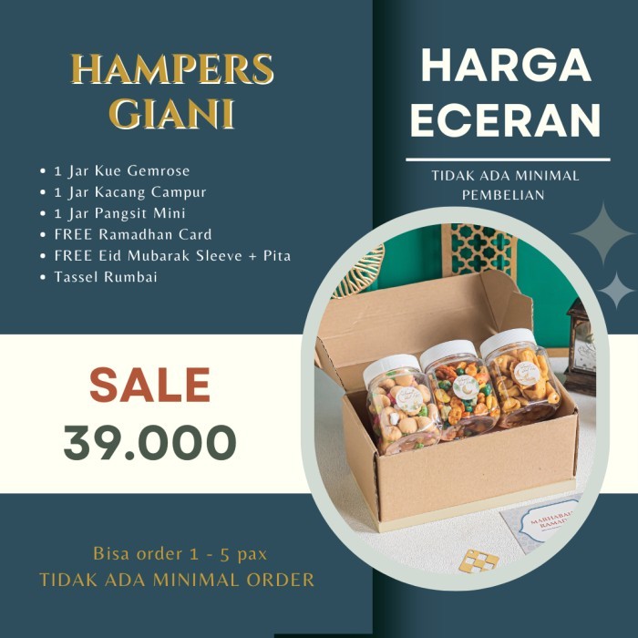 

Limited Hampers Lebaran Kue Kering Murah Idul Fitri Parcel Eid Strap Masker - Hampers Giani Lebaran