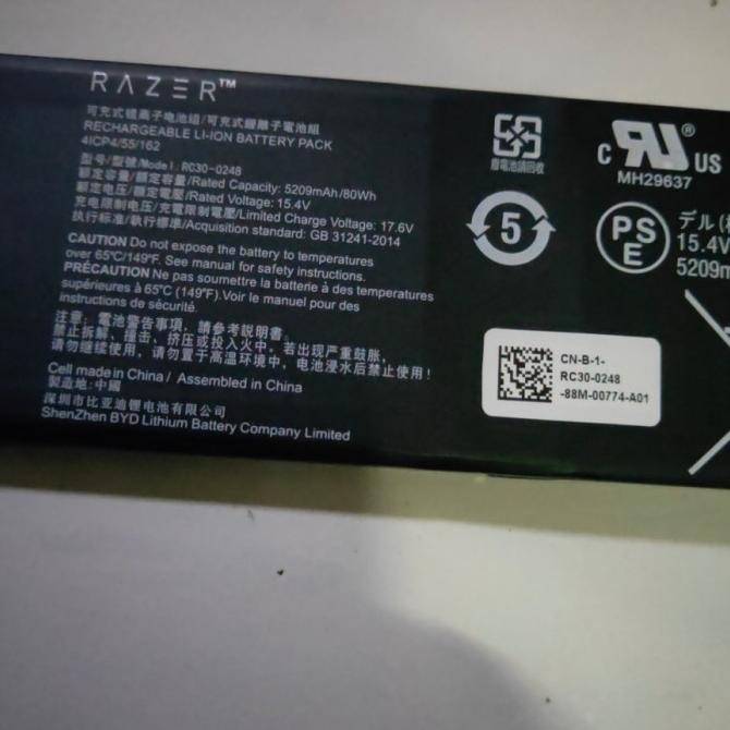 New Baterai Rc30-0248 Razer Blade 15 2018 Rtx 2070 Max-Q Rz09-0238 6E91