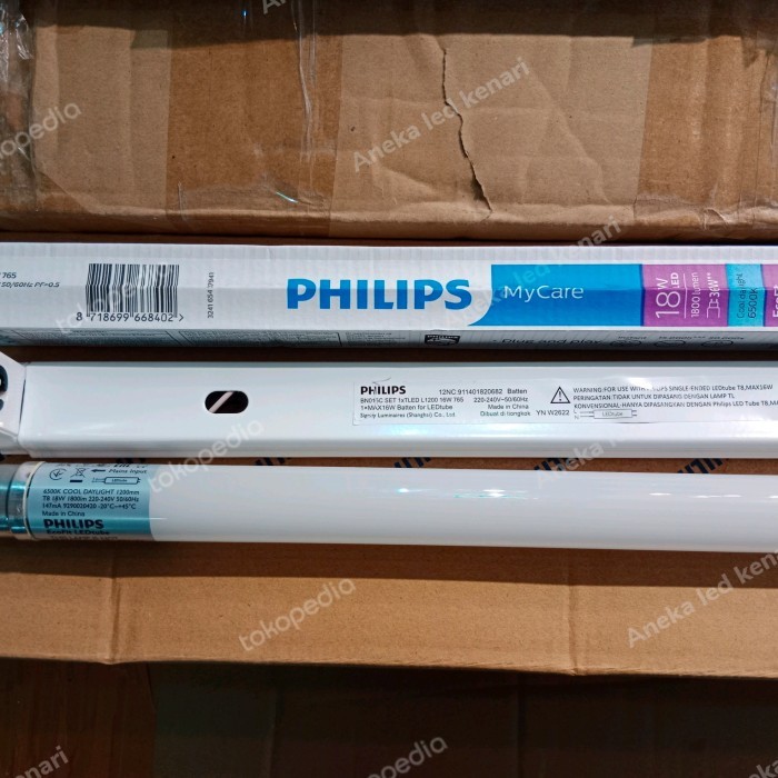 Lampu Tl Led 18W Ecofit Philips Set Kap Ori Philips 120Cm 18 Watt