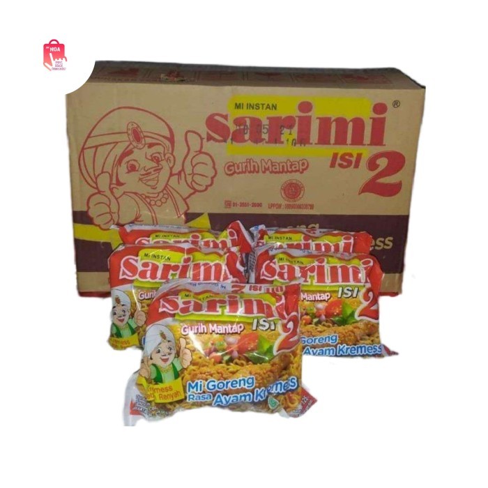 

PROMO MIE / PASTA / Mi Instan Sarimi Isi 2 Mi Goreng Rasa Ayam Kremes (1 dus/24 pcs) NON COD