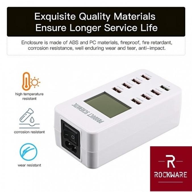 ROCKWARE WLX-A8 - 6 USB Port Charger QC 3.0 - Charger USB 6 Port Terlaris