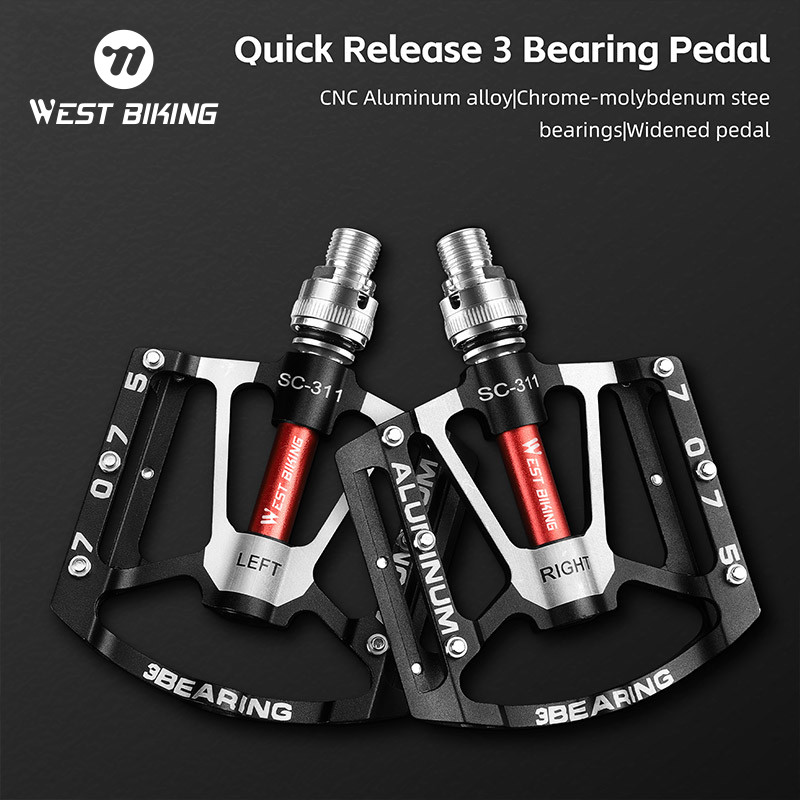 DAMO WEST BIKING Quick Release 3 Bearing Bike Pedal Ultralight CNC Aluminum Alloy MTB Road Bicycle P