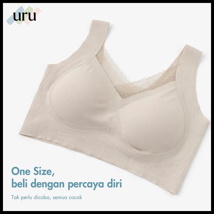 Terlaris Uru [2Pcs] Bra Tanpa Jahitan Premium Renda Free Size Uru Understand - Spandex-Nylon Size L 