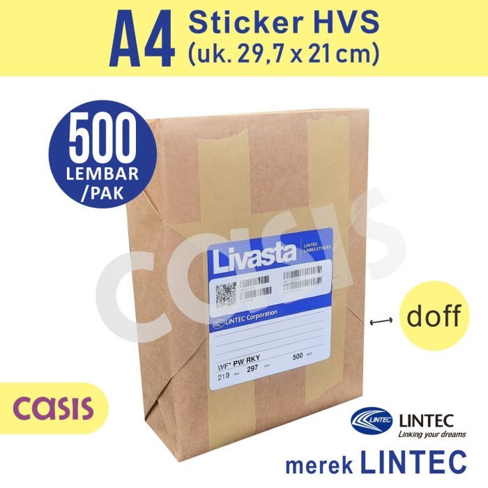 

KERTAS STIKER HVS A4 ISI 500 LBR - LINTEC - CASIS