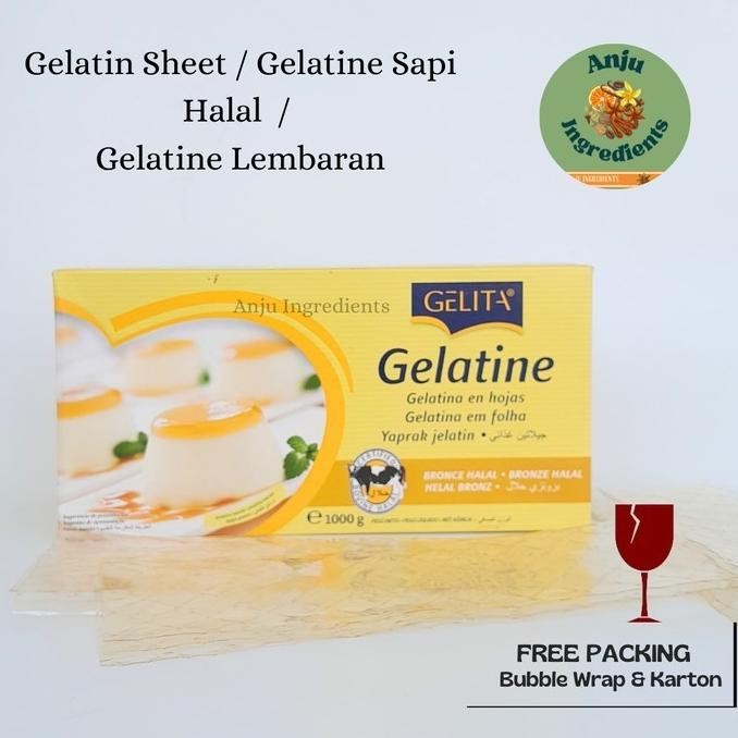 

Gelatin sheet 50 lembar / gelatine sapi halal / gelatine lembaran