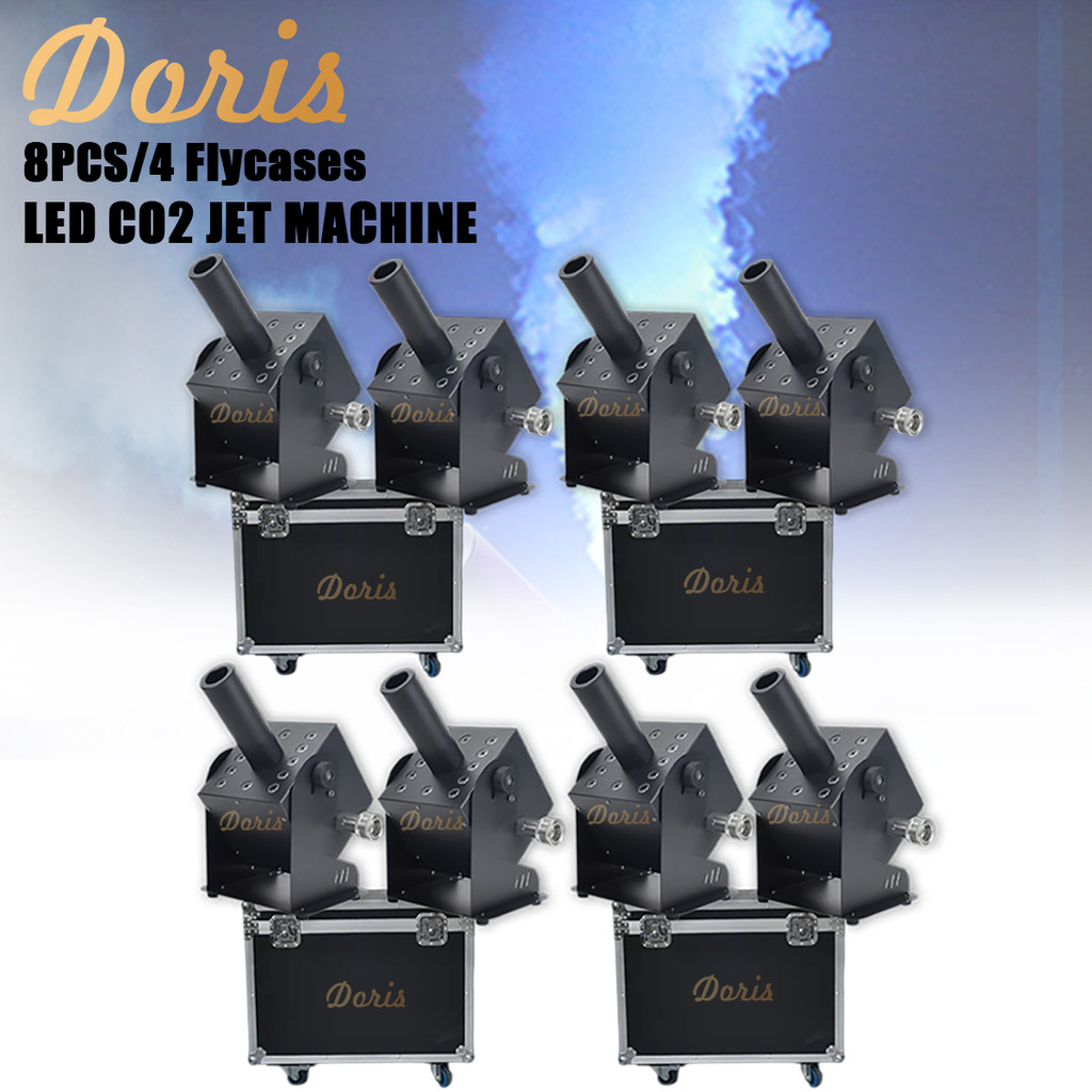 AERO 4 Flightcases With 8Pcs DMX 512 Co2 Jet Machine Lockable Power Con Special Effect Dry Ice Fog M
