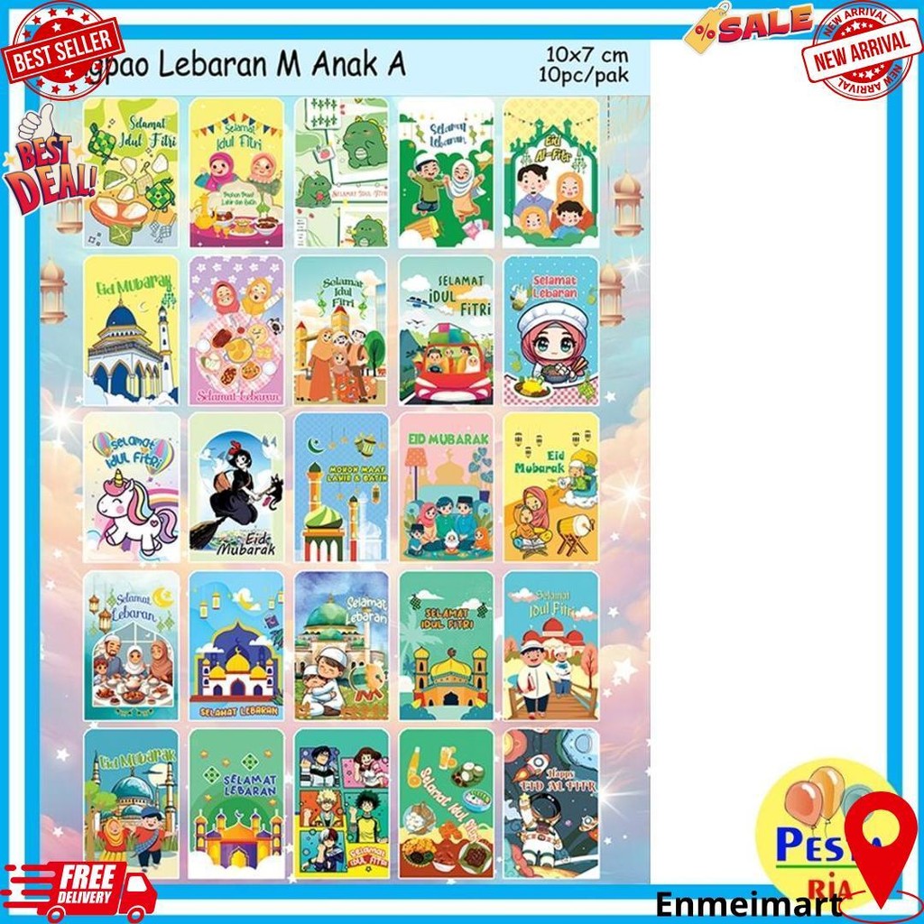 

Murah!! (1Pak Isi 10Pcs) Amplop Idul Fitri Anak Uk M Sedang, Angpao Lebaran Idul Fitri Uk M, Angpao Lebaran Motif, Grosir Ready Stok, Amplop Lebaran Medium, Amplop Lebaran 2025, Islamic, Lebaran, Idul Fitri, Eid Mubarak, Hari Raya,Amplop Lebaran Lucu D