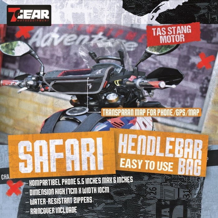 PROMO! Tas handlebar 7Gear untuk di stang motor trail KLX CRF CRF250 rally