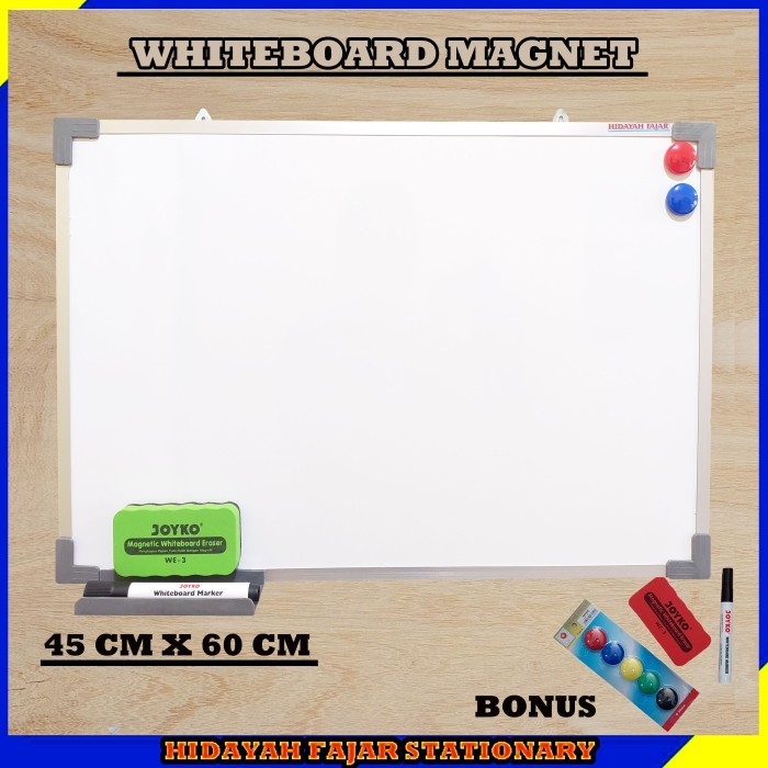 

Papan Tulis + Spidol + Penghapus White Board + Magnet Warna