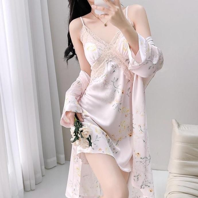 

Kyoto - One Set Kimono Lingerie - Gaun Tidur Wanita - Baju Dinas Istri Satu Set - Dress Tidur Kekinian Original