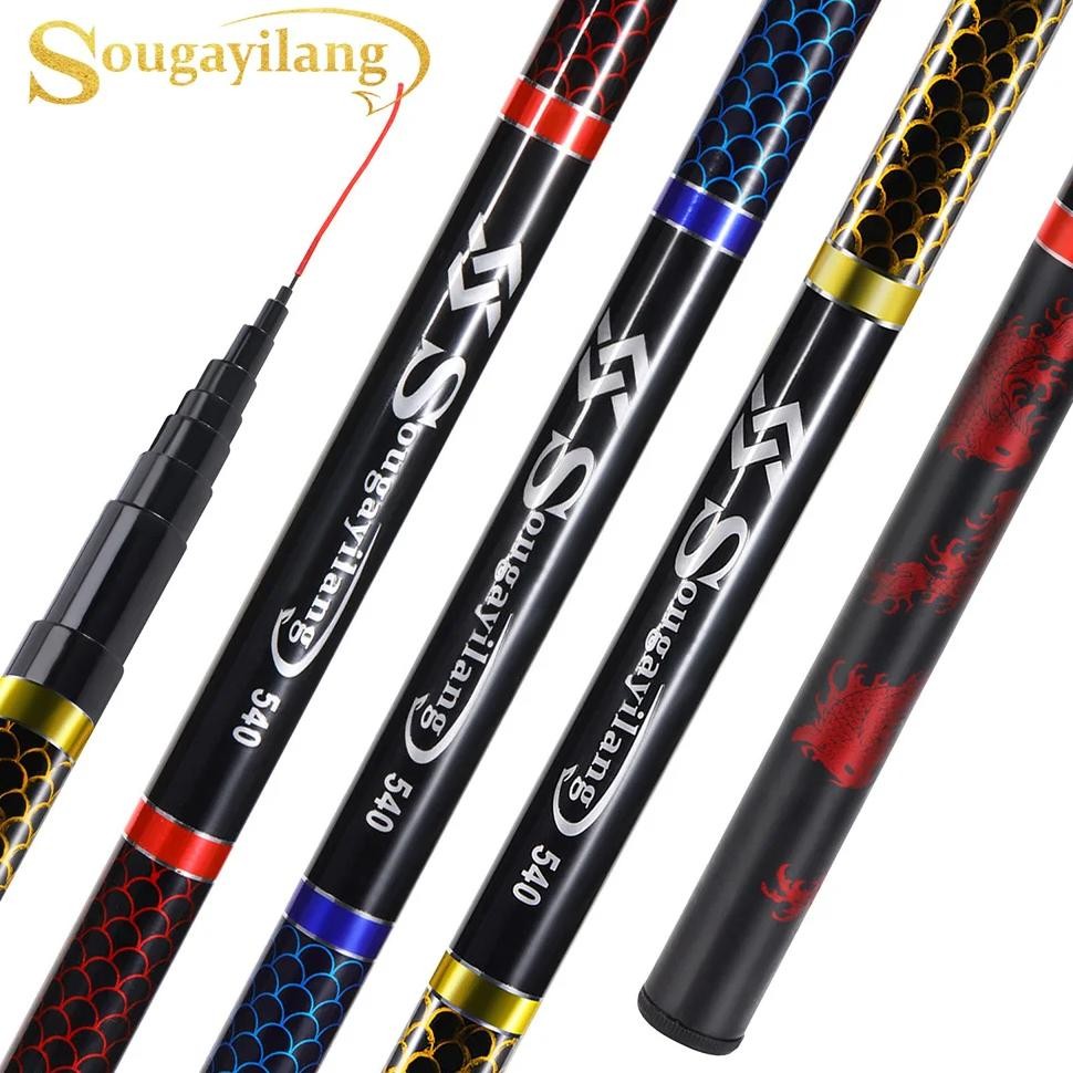 Sougayilang Carp Fishing Rod Hard Carbon Fiber Portable Ultra Light Telescopic Pole Max Drag 5Kg Fis
