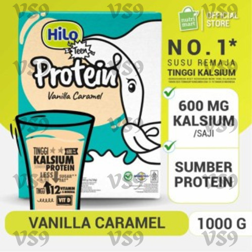 

HiLo Teen Vanilla Caramel 1000g - Susu Tinggi Kalsium tein Lebih Rendah Gula untuk Remaja
