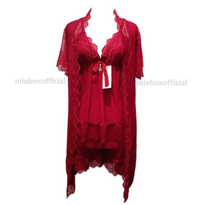 

Mixbox Kimono Set Spandex Sutra 4 In 1 Lace Lingerie Ld 130 - Fayola Original