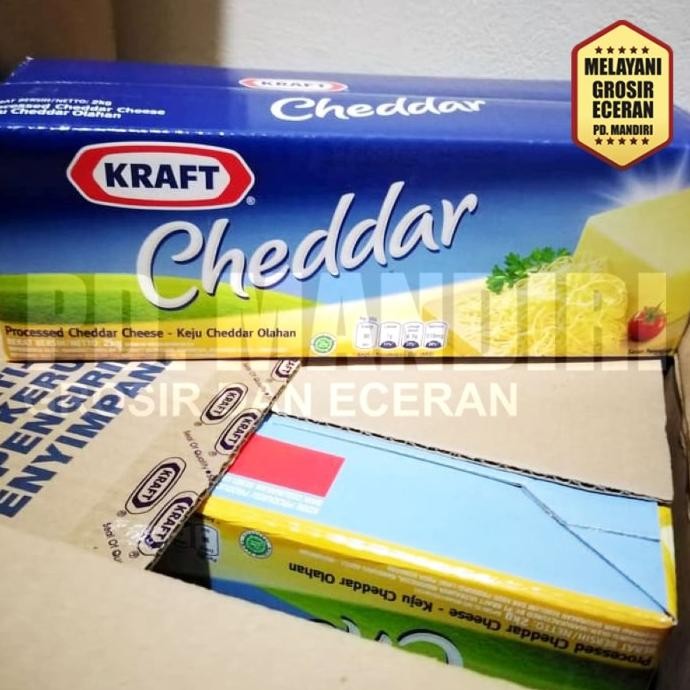 

SIAP KIRIM KRAFT CHEDDAR 2KG / KEJU KRAFT CHEDDAR CHEESE / 2000GR / 2 KG