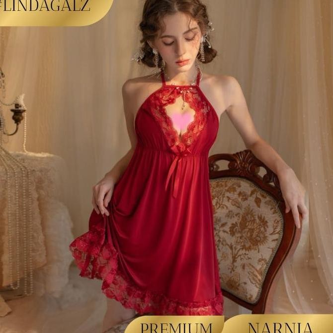 

Lindagalz Narnia Pakaian Tidur Wanita E109 Dress Renda Cantik Lingerie Big Size Jumbo Realpict 100% Original