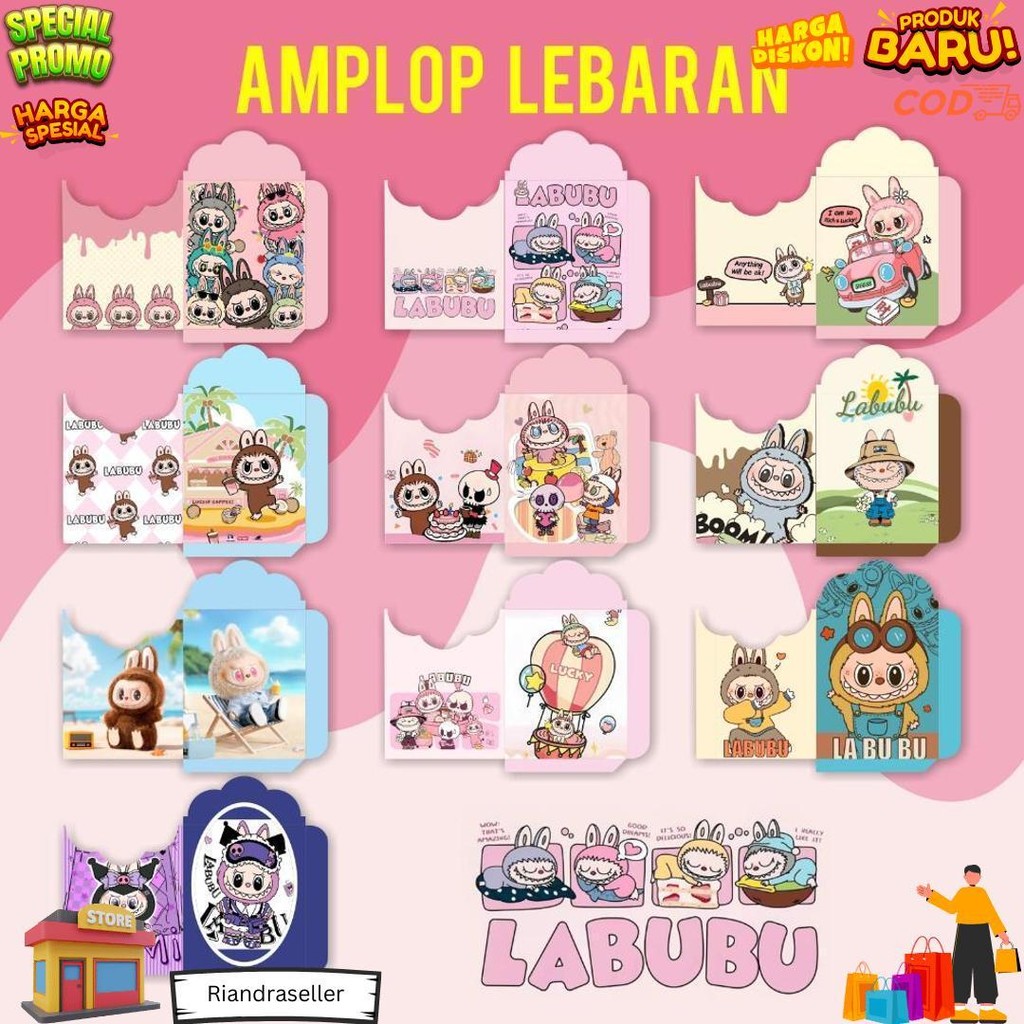 

[1000 Lembar] Amplop Labubu Medium 10 Motif D Sale