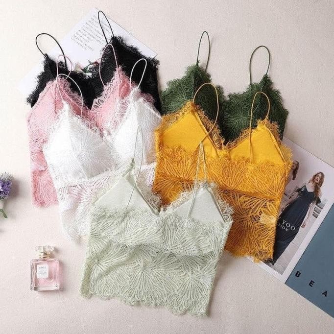 

Tanktop Brokat Wanita Crop Top Bralette Murah Import Bikini Lingerie Original