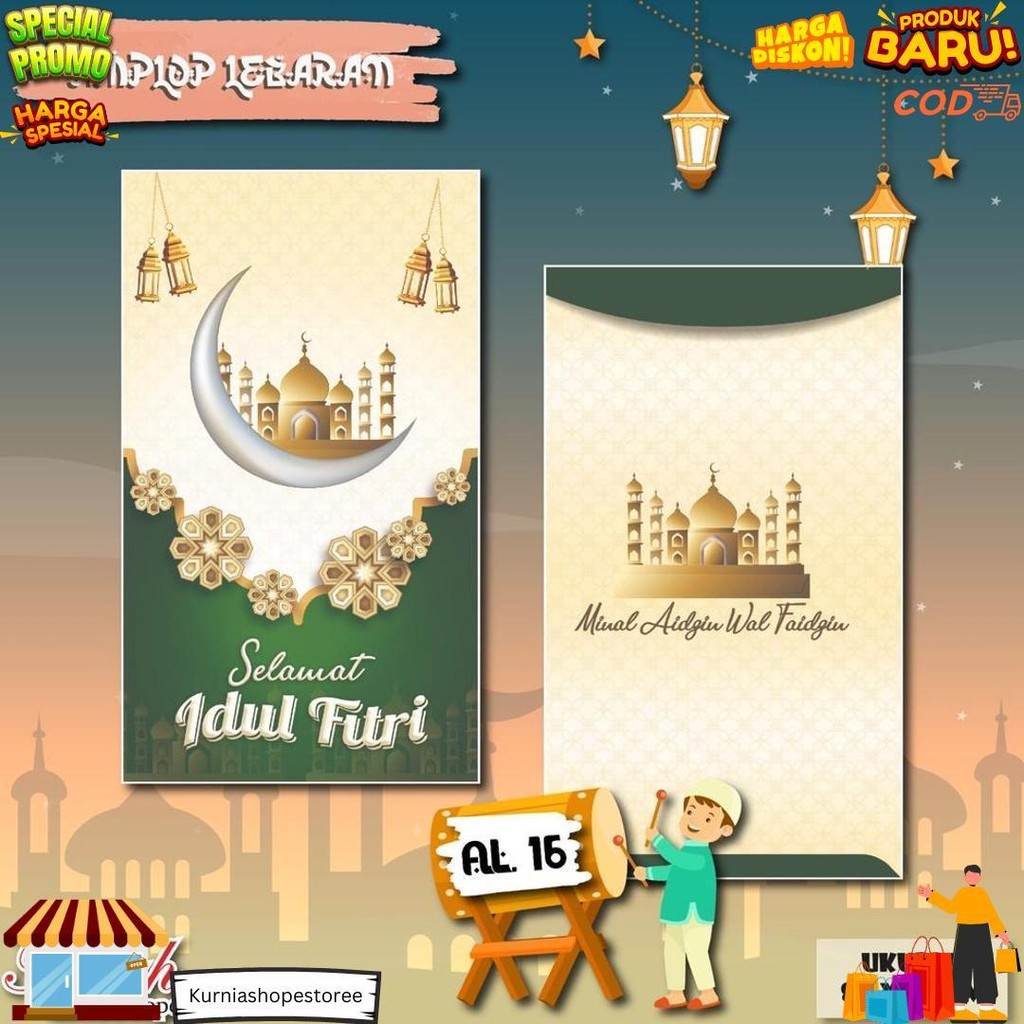 

Amplop Lebaran Falah Kode Al 16 Isi 50 Pcs / Muat Selembaran Uang Tanpa Dilipat / Amplop Cantik / Amplop Lucu / Amplop Lebaran Bisa Ecer D Promo 3.3