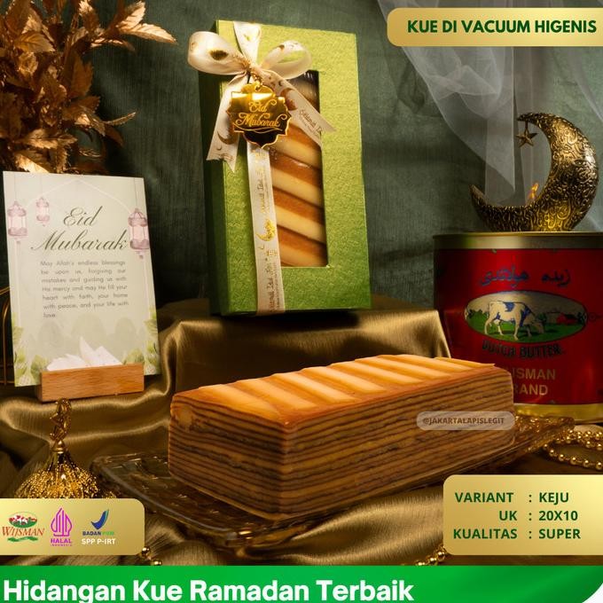 

SIAP KIRIM (KUALITAS SUPER) KUE LAPIS LEGIT 20X10 KEJU WISMAN 100% HALAL CHEESE