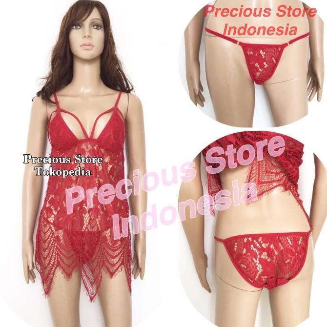 

Lingerie Wanita Seksi Sexy Murah Brukat High Quality Transparan 1052 Original