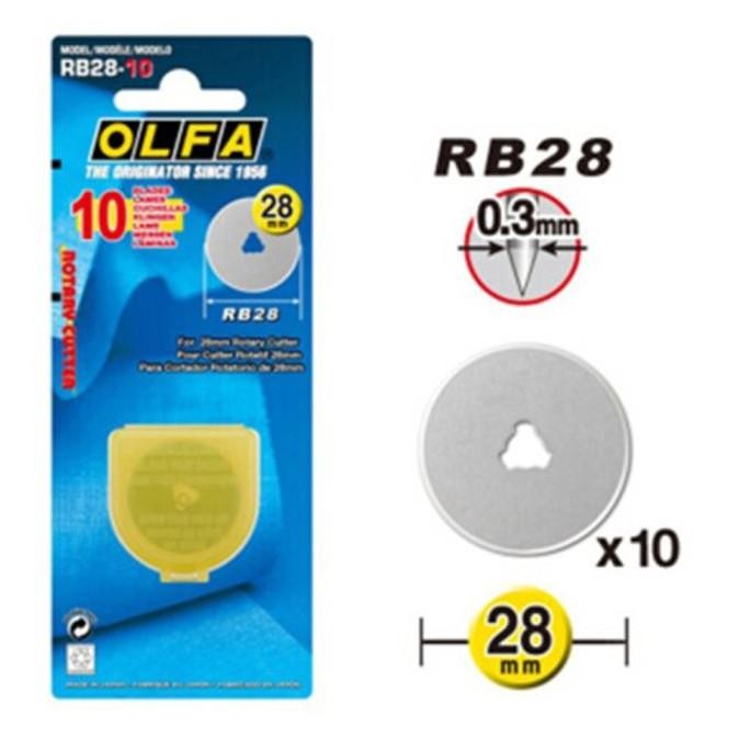 

SIAP KIRIM REFIL ROTARY CUTTER DIA 28MM RB28-10 (10PCS/PACK) OLFA SPARE BLADE