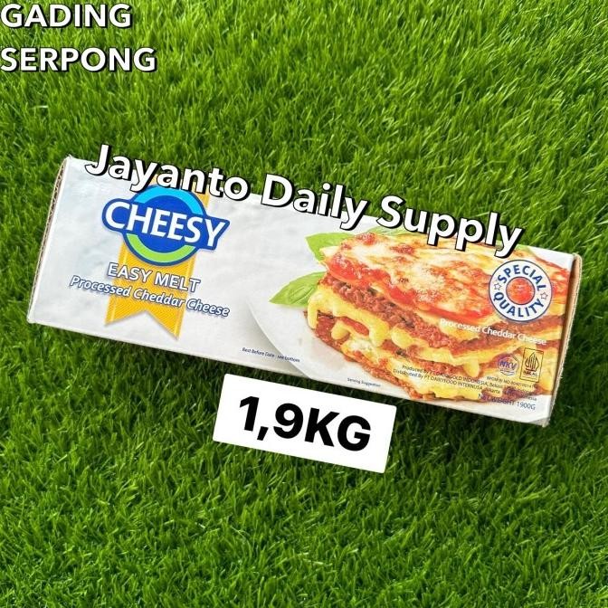 

SIAP KIRIM CHEESY EASY MELT 2KG / MUDAH LUMER & LELEH / KEJU CHEDDAR OLAHAN - 100% HALAL