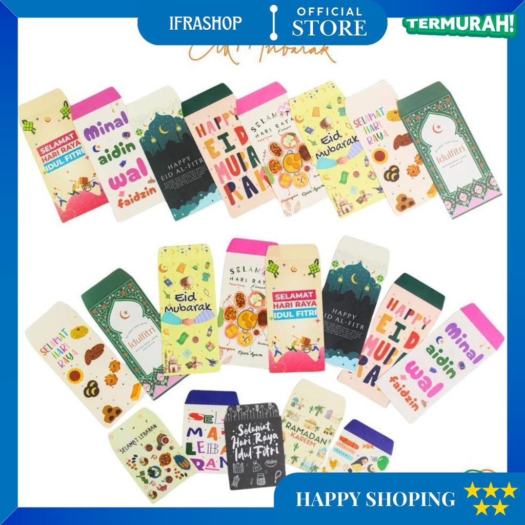 

(10 Pcs) Amplop Lebaran Panjang Premium,Amplop Angpau Thr D Promo Puncak