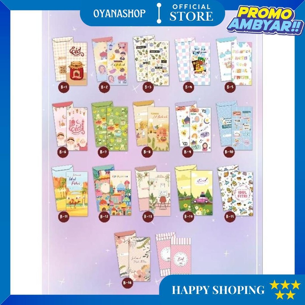 

Isi 10 (Ap 120 Gsm) Amplop Lebaran Besar 2025 Grosir Motif Premium D Gratis Ongkir
