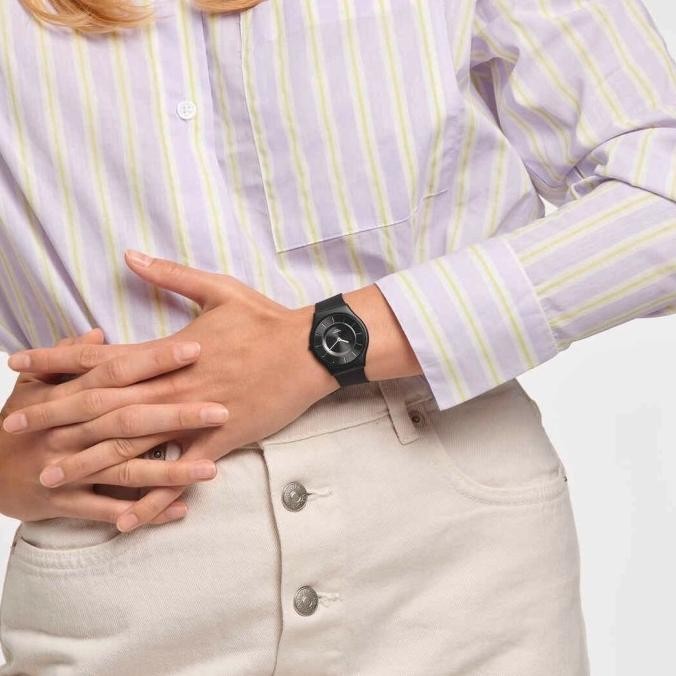 Murah Swatch Ss08B100 Liquirizia Skin Jam Tangan Wanita Analog Swiss