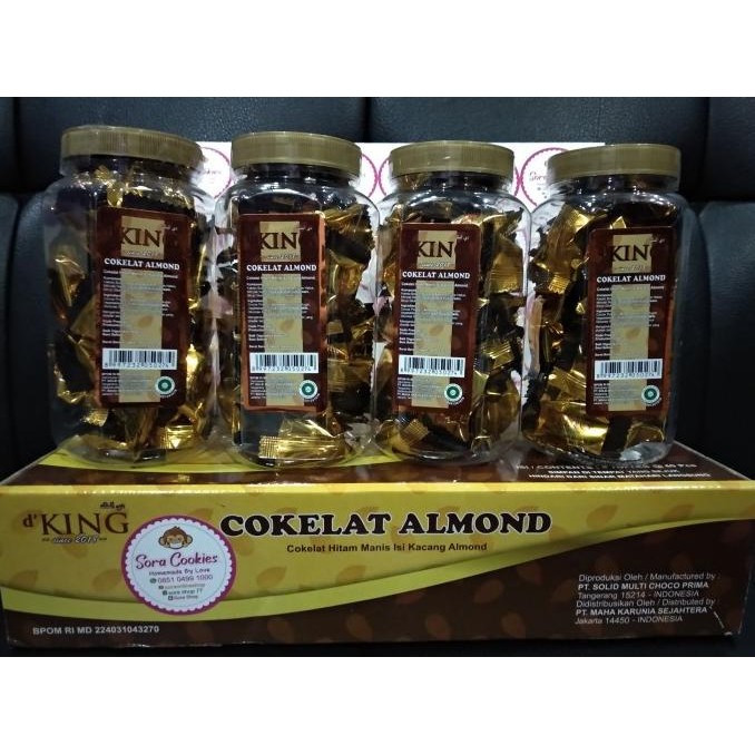 

Promo 1 Dus (Isi 4 Toples) Coklat Almond D' King
