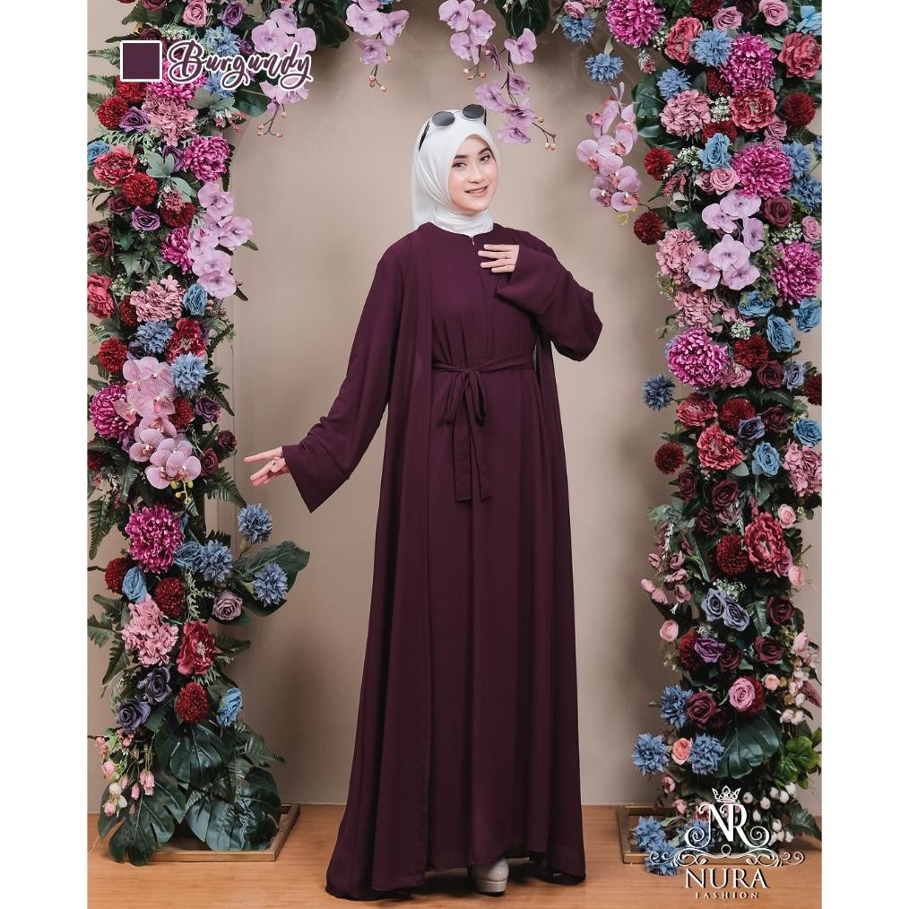 CR - GAMIS ABAYA OUTER SET 2 IN 1 | Gamis outer  dress Wanita | gamis abaya set 2 in 1 | one set dre