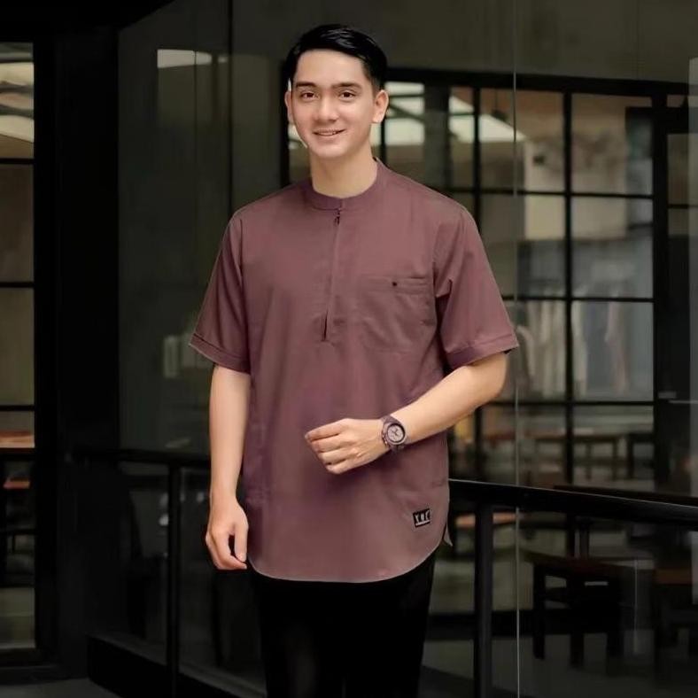 Voucher Lebaran Koko Kurta Ziper Dewasa Lengan Pendek Terbaru I Koko Lebaran Dewasa Resleting Terlar