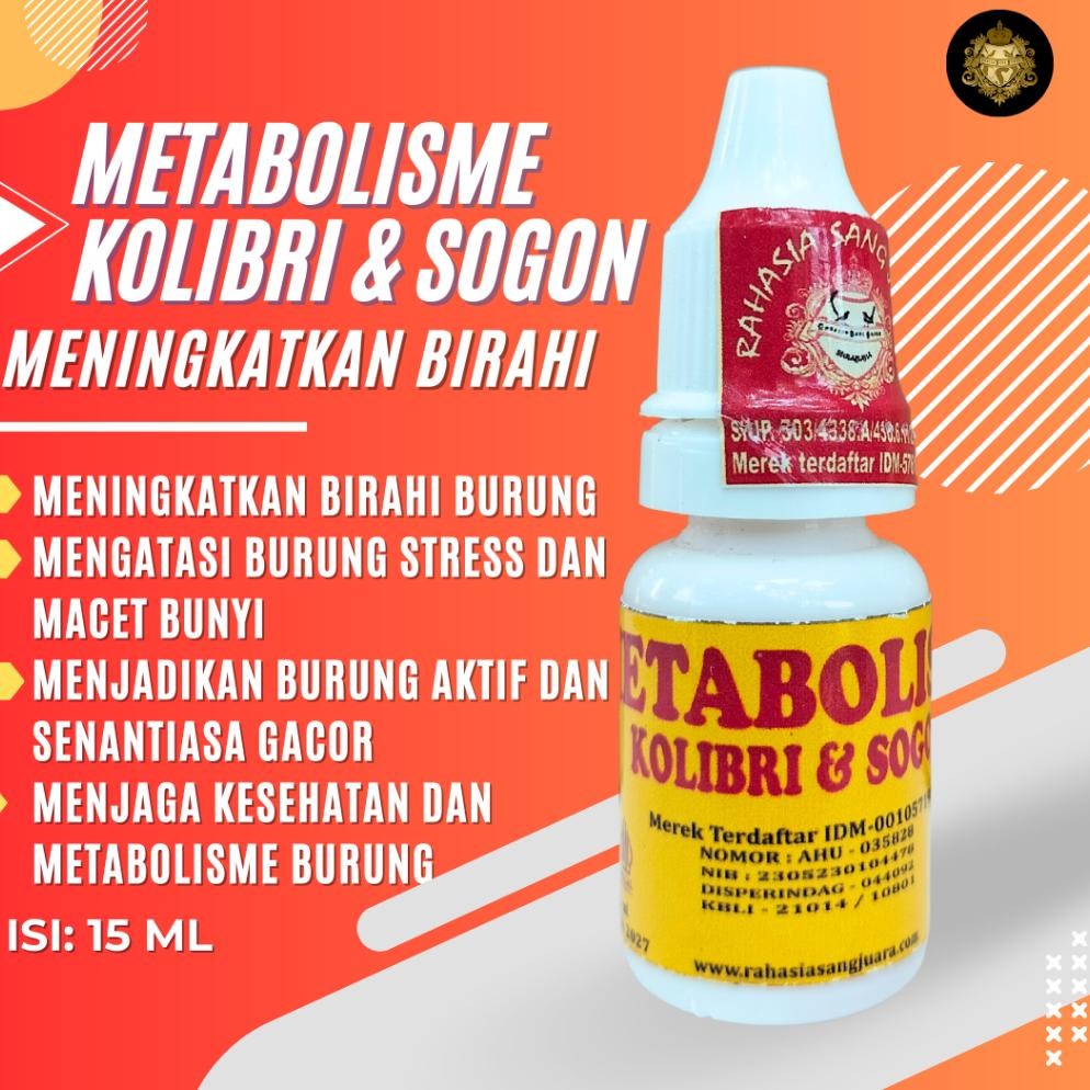 ORIGINAL METABOLISME KOLIBRI DAN SOGON | VITAMIN METABOLISME BURUNG KOLIBRI DAN SOGON TT60