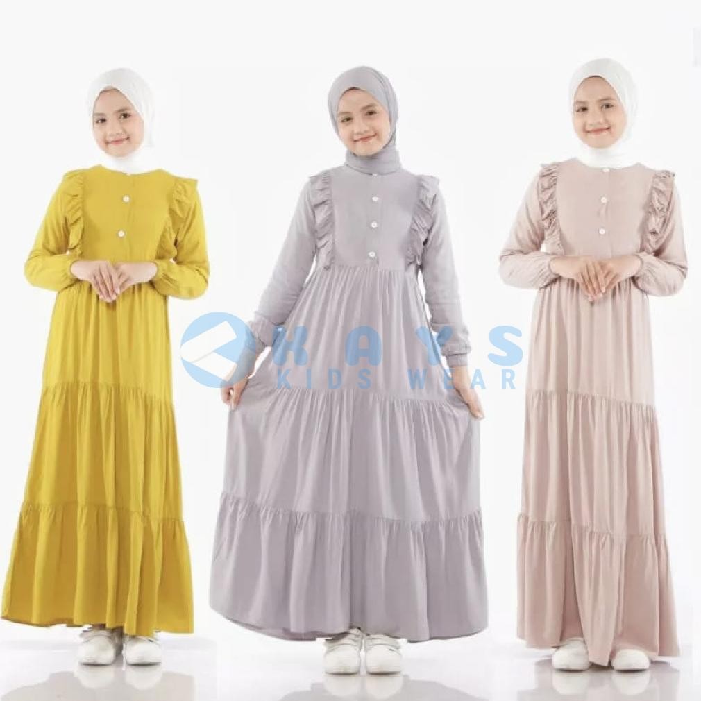 Big Promo Kays -  Gamis Anak Hitam Perempuan Premium Umur 11 12 Tahun Model Terbaru Virall
