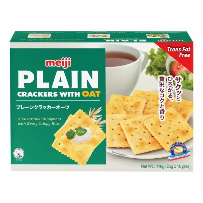 Meiji Plain Cracker - Oat 416g (16 x 26g)