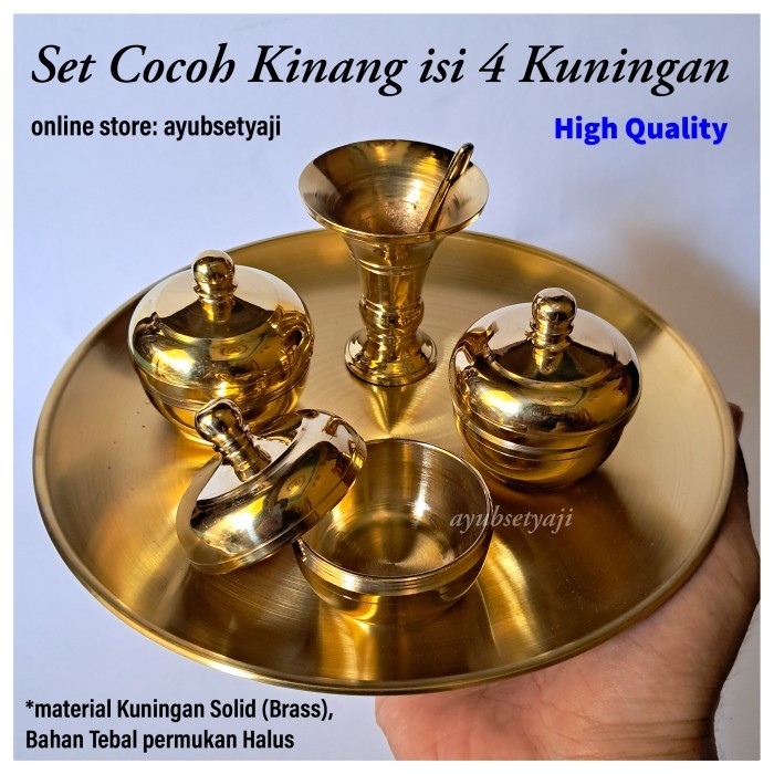 My Alat Tumbuk Sirih Set Cocoh Kinang Isi 4 Kuningan Kinangan Brass Antik Wadah Kinang Penumbuk