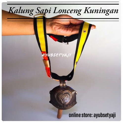 My Lonceng Sapi Hitam Kuningan Kalung Kambing Model Set Lengkap 06 Tali