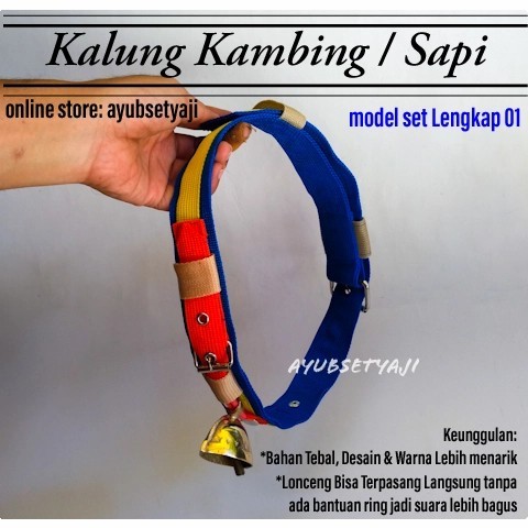 My Kalung Kambing Kalung Sapi Model Set Lengkap 01 Lonceng Kuningan Tali
