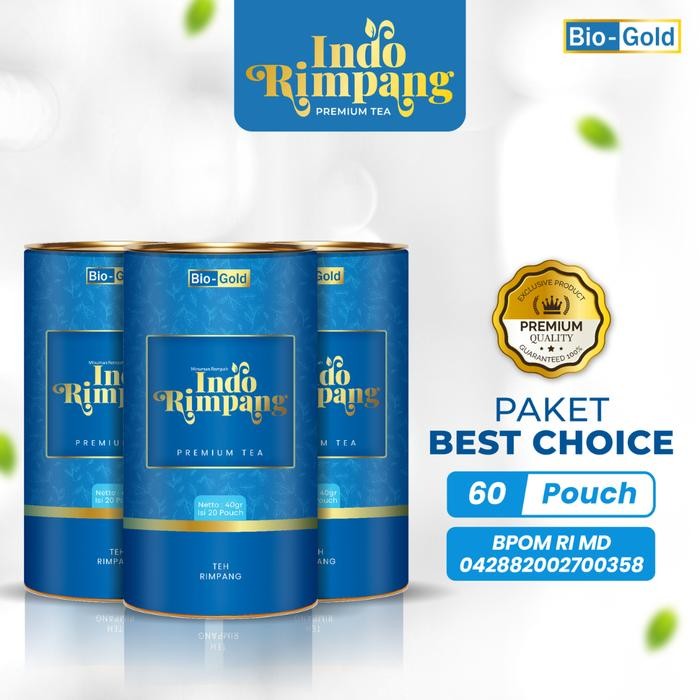 

terbaru !!! paket 3 best choice bio gold teh celup indo rimpang premium tea 20 pouch ready