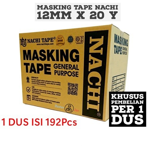 

NACHI MASKING TAPE LAKBAN KERTAS 12MM X 20YARD (192PCS)
