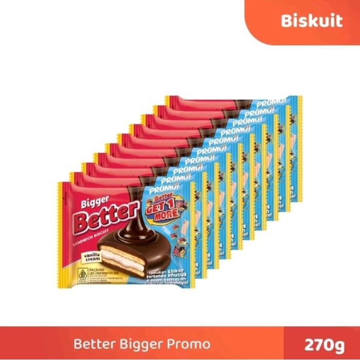 

Barang Terlaris Better Bigger Renceng @27Gr Per Dus Isi 12Pak X 10Sachet Camilan Biskuit Cookies
