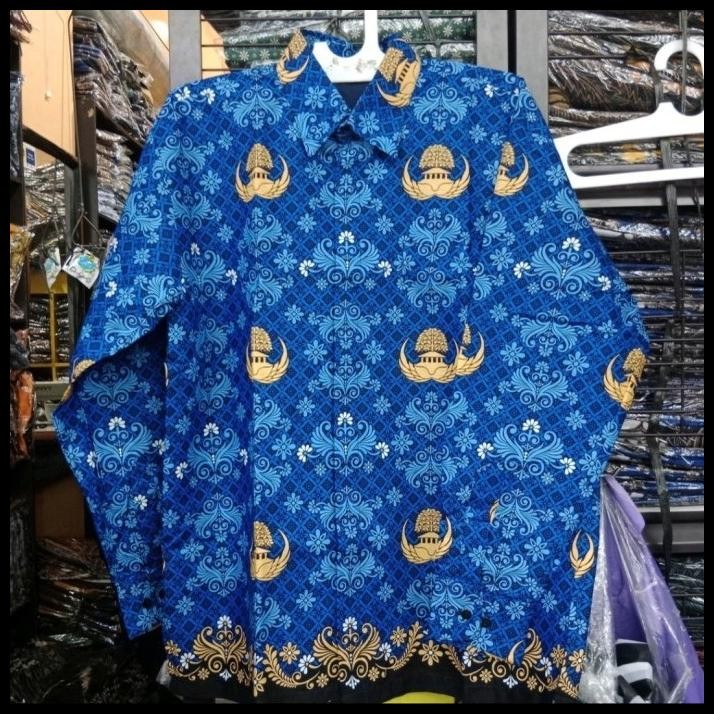 Terlaris Sutra Putih Seragam Batik Pns Pria Korpri Badan Furing Lengan Panjang Good Quality