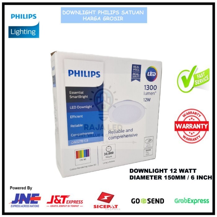 TERBARU - Lampu Philips Downlight DN027B G3 12W / 12 WATT 6500K / 4000K 6 INCH