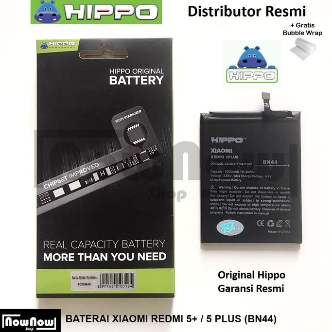 Baterai Hippo Xiaomi Redmi 5+ 5 Plus BN44 BN 44 Original Batre Batrai Terlaris