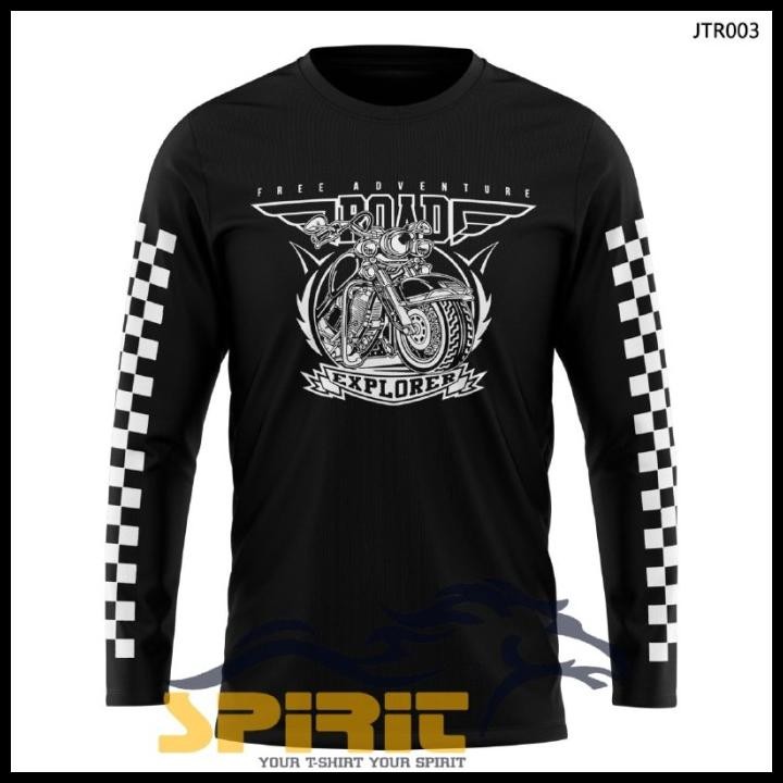 Terlaris Baju Kaos Atasan Pria Motor Touring Free Adventure Lengan Panjang Good Quality