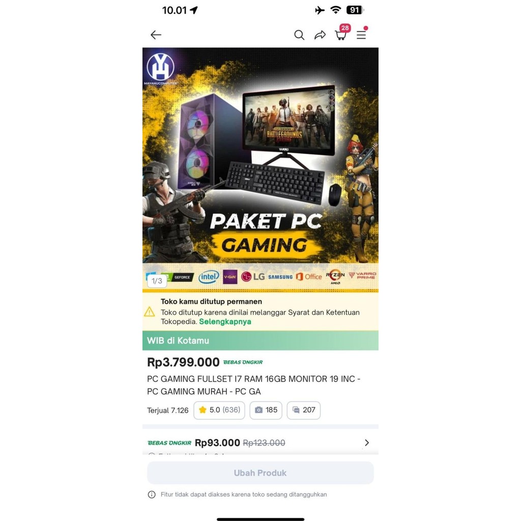 Pc Gaming Fullset I7 Ram 16Gb Monitor 19 Inc - Pc Rakitan Fullset - Pc Gaming Rakitan Original