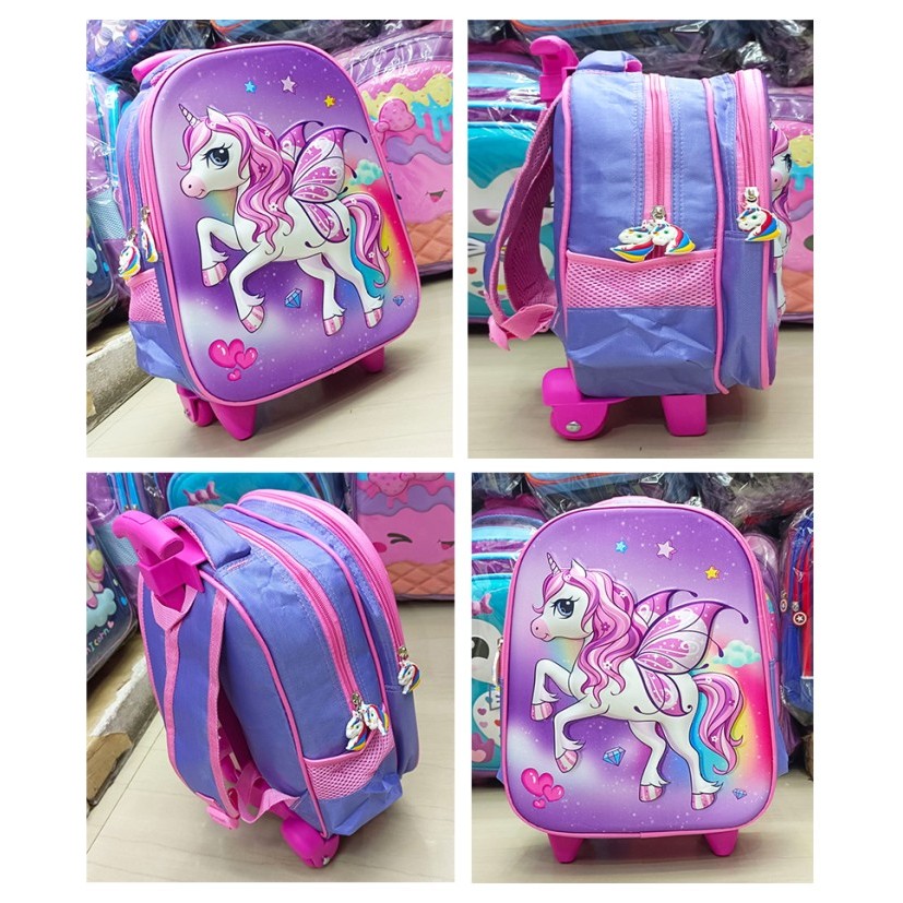 

Tas Dorong Tk Trolley Anak Perempuan Frozen Putri Salju 3D Import