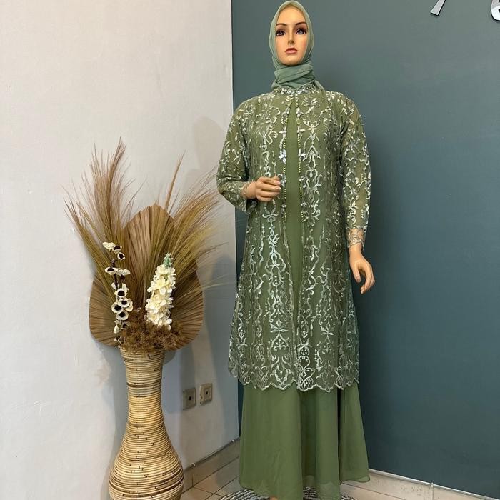 GAMIS OUTER JUMBO LD130/GAMIS/GAMIS TILE/GAMIS KEBAYA/GAMIS TERBARU Ceruty Mewah Muslim Payet