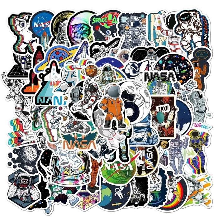 NEW Stiker Astronot Stiker Luar Angkasa Style 190128- Stiker High Quality, Stiker Aesthetic Stiker